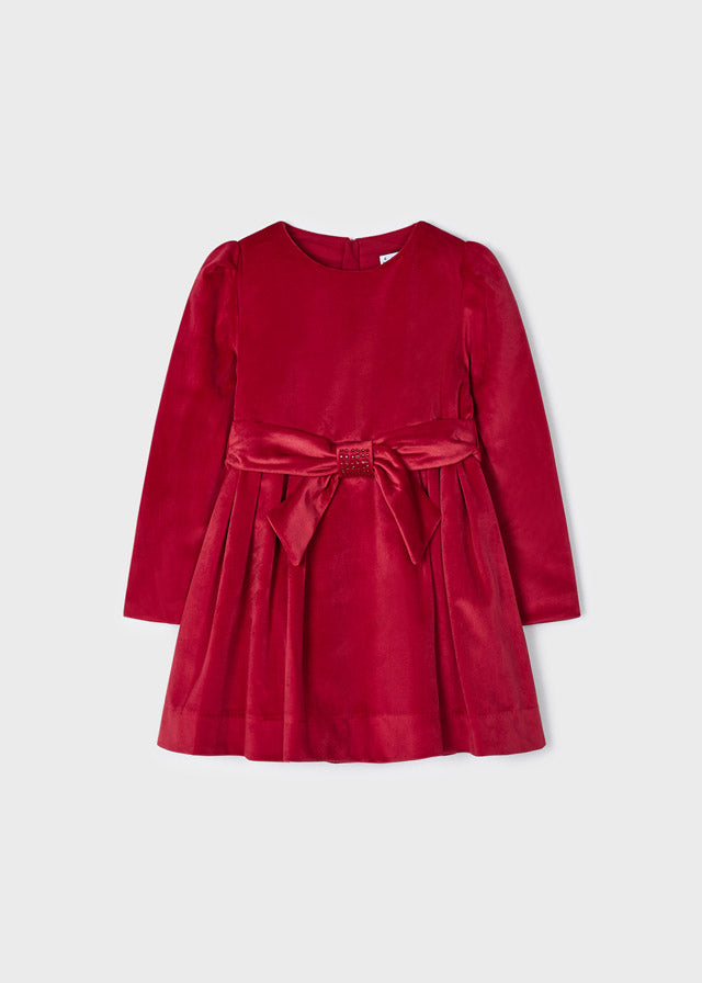 Mayoral red 2025 velvet dress