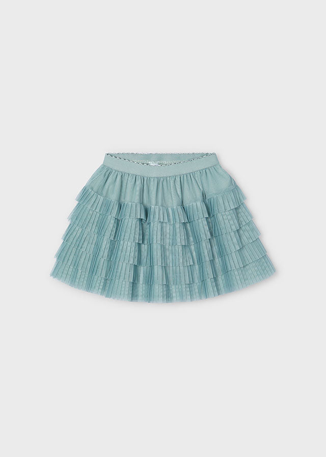 Pleated blue tulle skirt best sale